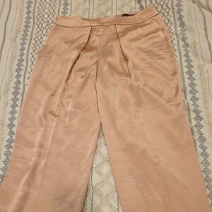 Elegant Pleated Peach Pants